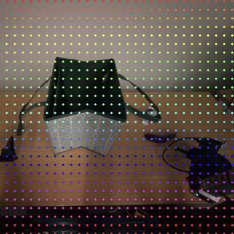 机器人画面上的 3D Flow 锚点网格