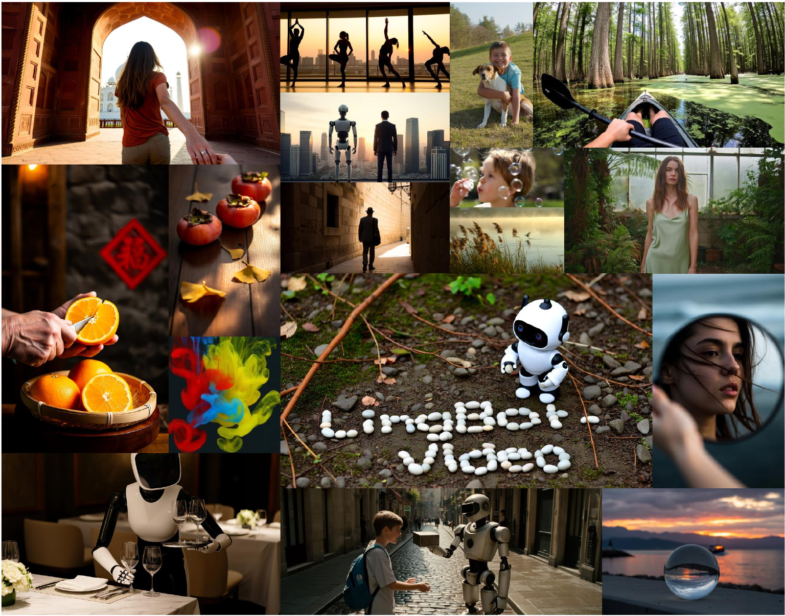 LingBot-Video teaser with qualitative generation examples